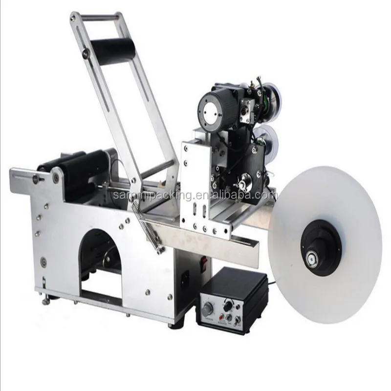 Semi automatic Round Bottle Labeling Machine with date coder