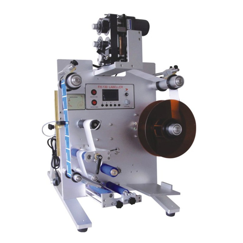 Vertical round bottle labeling machine with date printer